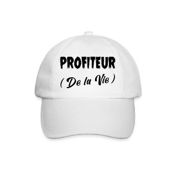 PROFITEUR (DE LA VIE) ! (noir) - Casquette classique - blanc/blanc - Devant