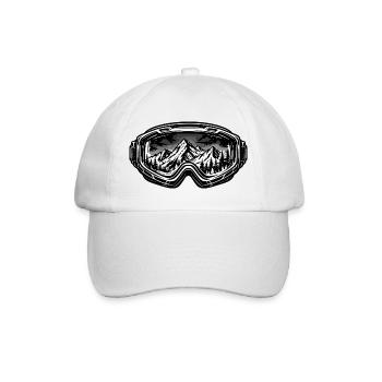Mountains in ski goggle design - Baseball Cap - white/white - Front