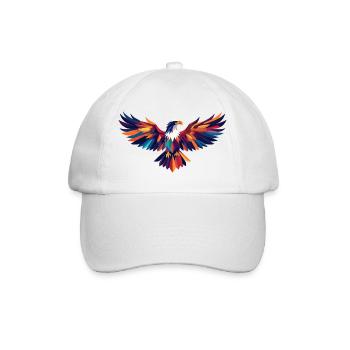 Bunter Adler abstrakter Feuervogel Flügel Kunst - Baseballkappe - Weiß/Weiß - Vorne
