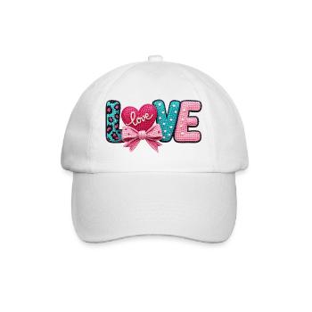 Love Love Heart Bow Pastel Romantic - Baseball Cap - white/white - Front