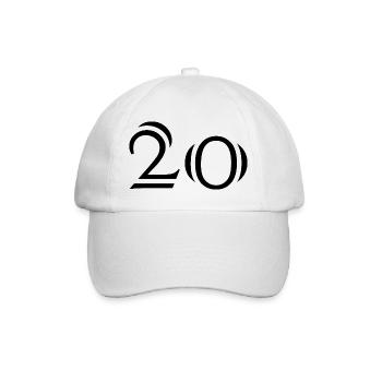 20. 20 ANS. 20e ANNIVERSAIRE. ANNIVERSAIRE 20 ANS. - Casquette classique - blanc/blanc - Devant