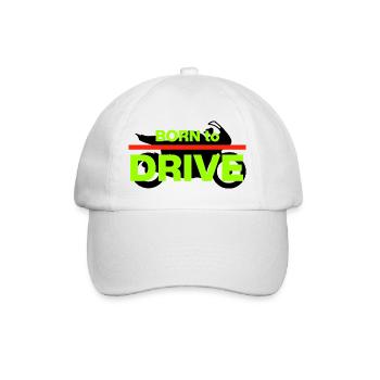 BORN TO DRIVE! MOTORRAD FAHRER - Baseballkappe - Weiß/Weiß - Vorne