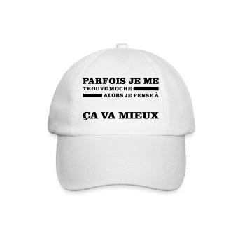 Parfois Je Me Trouve MOCHE - Casquette classique - blanc/blanc - Devant
