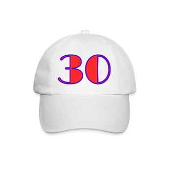 30. 30 ANS. 30e ANNIVERSAIRE. ANNIVERSAIRE 30 ANS. - Casquette classique - blanc/blanc - Devant