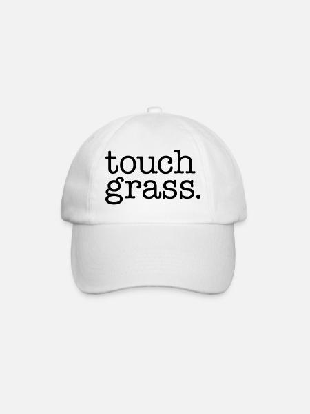 Touch grass - Baseball Cap - white/white