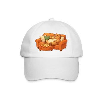 Capybara Sofa Pizza Relaxed Relax Motif - Baseball Cap - white/white - Front