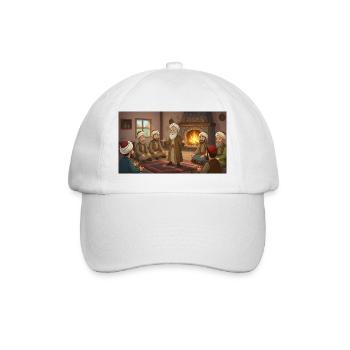 Wisdom by the fireplace: The wise narrator - Baseball Cap - white/white - Front