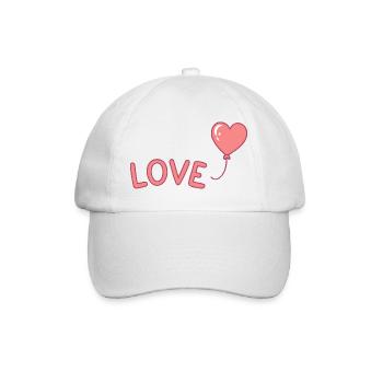 Pastel Love Balloon Illustration - Baseball Cap - white/white - Front