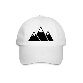 Mountains Mountain Hiking Outdoor Vector - Baseball Cap - white/white - Front