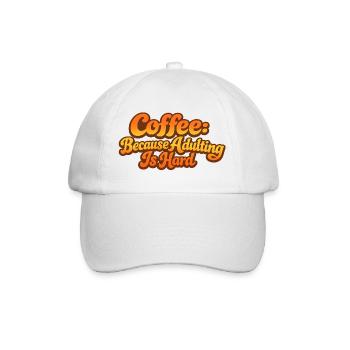 Retro Coffee because adulting is wrong Spruch - Baseball Cap - white/white - Front