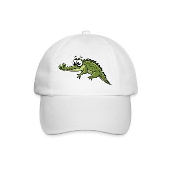 Crocodile with big eyes cartoon - Baseball Cap - white/white - Front