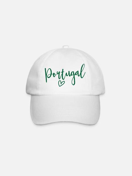 Portugali – naisten sydän, rakkaus Portugalia - Lippalakki - valkoinen/valkoinen