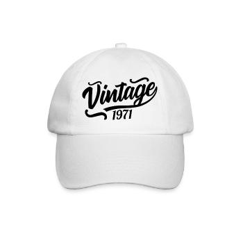 1971 Born in 1971, 56th birthday - Baseball Cap - white/white - Front
