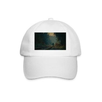 Epic scene near the railway tracks - Baseball Cap - white/white - Front