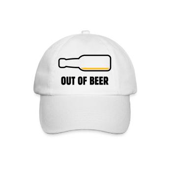 Out Of Beer (Bier / Bierchen / Biertrinker POS 2C) - Baseballkappe - Weiß/Weiß - Vorne