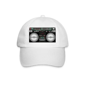 Retro Boombox Cassette Neon - Baseball Cap - white/white - Front