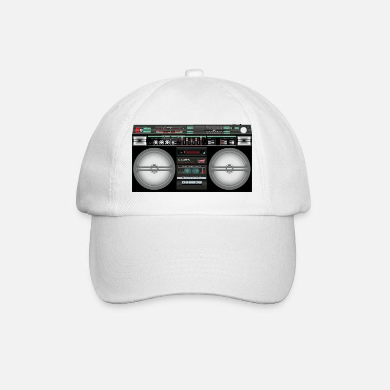Retro Boombox Cassette Neon - Baseball Cap - white/white