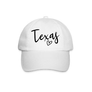 Texas Heart Women's Love Texas - Baseballkappe - Weiß/Weiß - Vorne