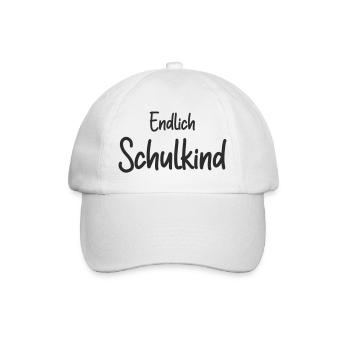 Endlich Schulkind – Perfekt zur Einschulung - Baseballkappe - Weiß/Weiß - Vorne