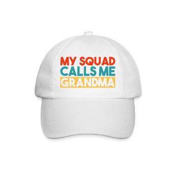 My Squad Calls Me Mom Grandma Family Slogan - Baseball Cap - white/white - Front