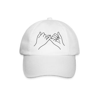 Pinky Promise Hands Line Art Symbol Friendship - Baseball Cap - white/white - Front