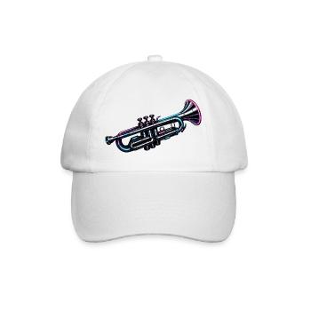 Conception moderne du musicien de trompette au néon - Casquette classique - blanc/blanc - Devant
