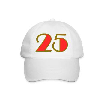 25. 25 ANS. 25e ANNIVERSAIRE. ANNIVERSAIRE 25 ANS. - Casquette classique - blanc/blanc - Devant