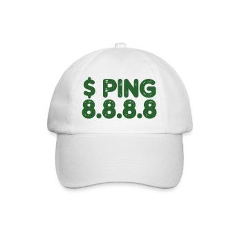Retro Ping Glyphs in Green - Baseball Cap - white/white - Front