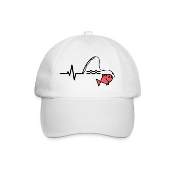 Silhouette du poisson à canne à pêche ECG - Casquette classique - blanc/blanc - Devant