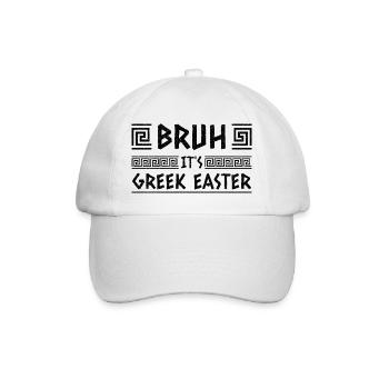 Bruh, es ist griechisch, Oster-Pascha-Orthodoxie - Baseballkappe - Weiß/Weiß - Vorne