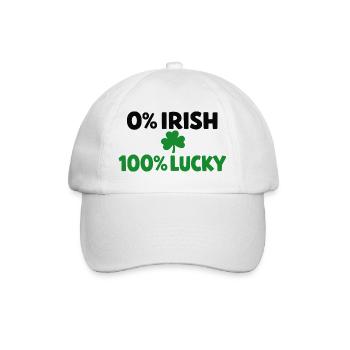 0 % irlandais, 100 % chanceux - Casquette classique - blanc/blanc - Devant