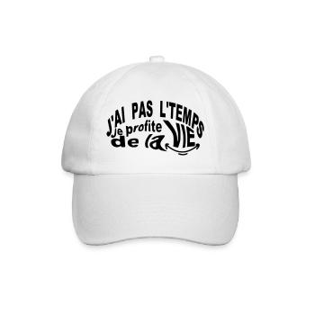Je profite de la vie je n'ai pas le temps - Casquette classique - blanc/blanc - Devant