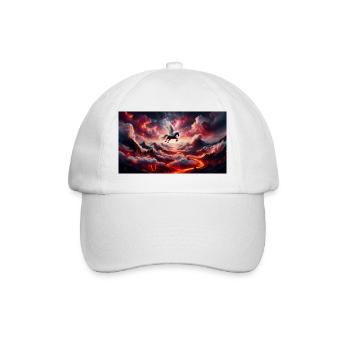 Winged Horseman on Volcano - Baseball Cap - white/white - Front
