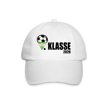 Fußball 1. Klasse 2026 - Baseballkappe - Weiß/Weiß - Vorne
