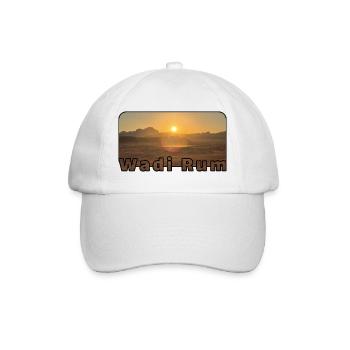 Wadi Rum Sonnenuntergang - Baseballkappe - Weiß/Weiß - Vorne