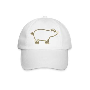 Silhouette de cochon mignonne fermier minimaliste - Casquette classique - blanc/blanc - Devant