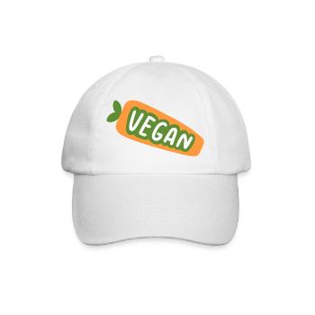 Vegan Shirt Plant Based Design Cute Veggie Aesthet - Baseballkappe - Weiß/Weiß - Vorne