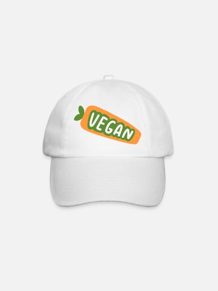 Vegan Shirt Plant Based Design Cute Veggie Aesthet - Baseballkappe - Weiß/Weiß