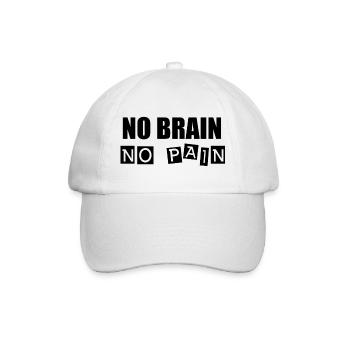 Pas de cerveau, pas de douleur - Casquette classique - blanc/blanc - Devant