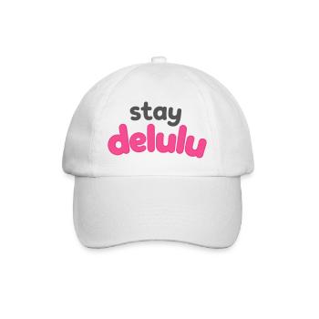 Stay Delulu – Slogan tendance en typographie colorée - Casquette classique - blanc/blanc - Devant