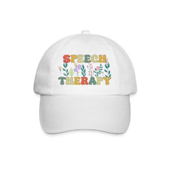 Sprachtherapie SLP Therapeut Retro Vintage Groovy - Baseballkappe - Weiß/Weiß - Vorne