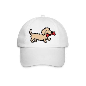 Terrier Doodle Bone Comic - Baseball Cap - white/white - Front