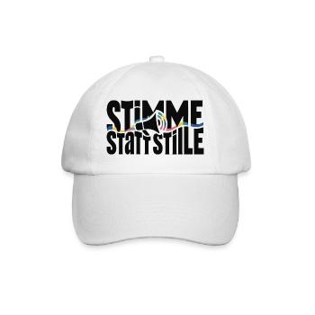 Stimme statt Stille Motiv für Protest und Demo - Baseballkappe - Weiß/Weiß - Vorne