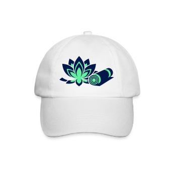 Yoga Mat Lotus Flower Compact - Baseball Cap - white/white - Front