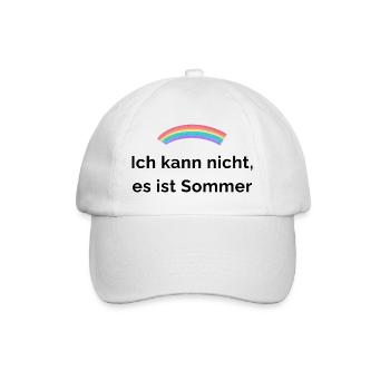 Regenbogen ich kann nicht, es ist sommer - Baseballkappe - Weiß/Weiß - Vorne