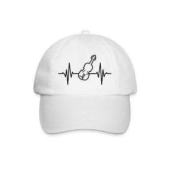 Violin ECG Heartbeat - Baseball Cap - white/white - Front