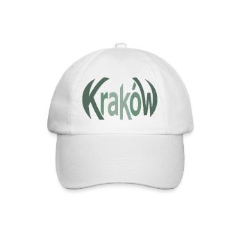 Krakau, Krakow Grün Typo - Baseballkappe - Weiß/Weiß - Vorne