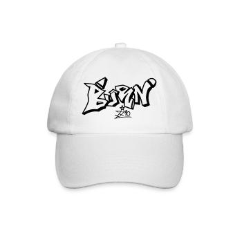 Abstract Black Linen Composition - Baseball Cap - white/white - Front