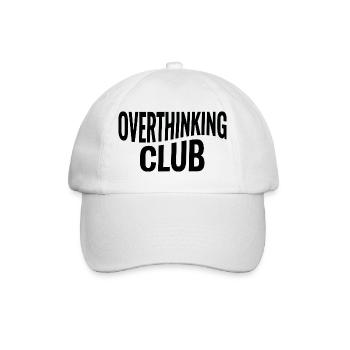 Overthinking Club Saying - Baseball Cap - white/white - Front
