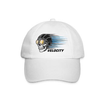 Skull Bicycle MTB Mountain Bike Road Bike Design - Baseball Cap - white/white - Front